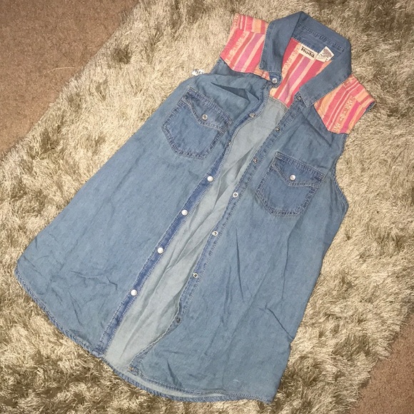 Mudd Tops - Mudd Sleeveless Jean Cover Up